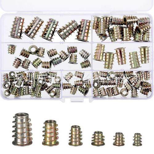 100pcs盒装彩锌内外牙螺母M4*10M5*10M6*10M6*15M8*20M10*25