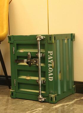 复铁艺集装箱柜子筒摆件家居软装酒柜饰储物柜创意邮信箱模ys331G