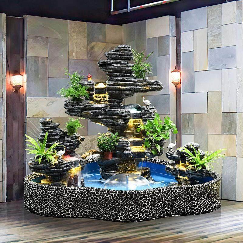假山流水喷泉花园所别墅造景山水景观摆件阳台会加湿庭院水景鱼池