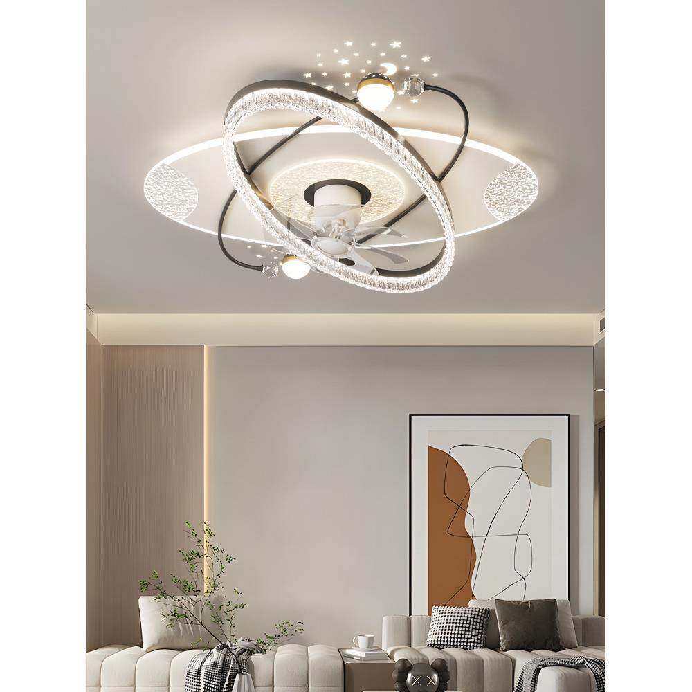 风扇灯2026新款客厅吸顶灯意式极简轻奢感全光谱护眼主卧室灯