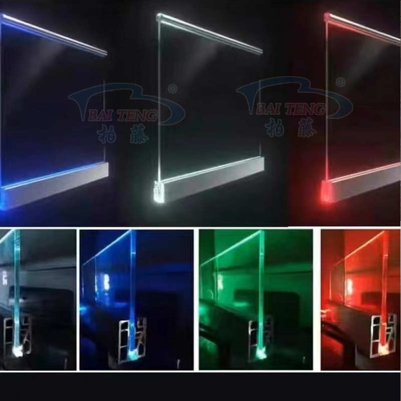 户外灯带钢化玻璃护栏铝槽楼梯平台阳台扶手卡槽明装u型玻璃地槽