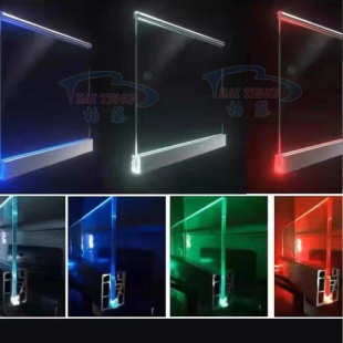 户外灯带钢化玻璃护栏铝槽楼梯平台阳台扶手卡槽明装u型玻璃地槽