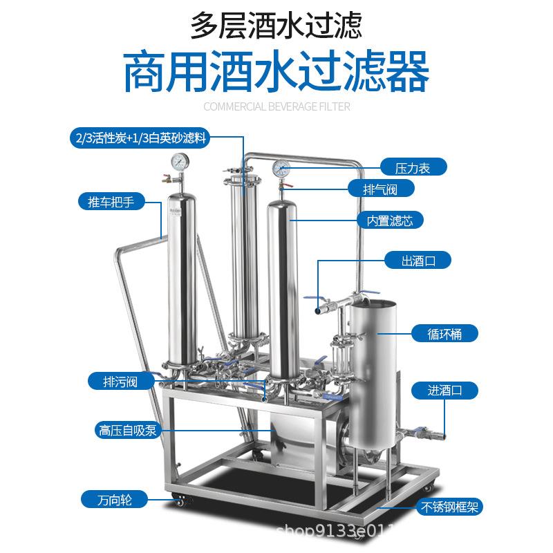 白酒过滤器大小型商家作坊用催陈机杂醇油甲醇超标酒处理过滤机器