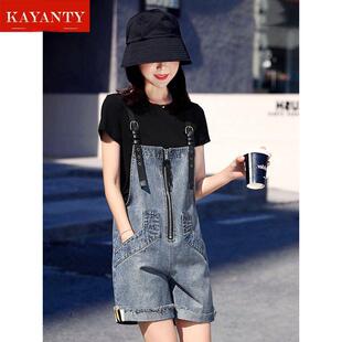 Kayanty新风格时尚的年龄减少设计牛仔工装裤的妇女宽松苗条的样