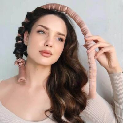 Heatless Curling Rod Headband No Heat Silk Curls Ribbon Hair