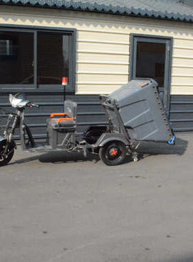 灰色 升环卫三轮保洁车电动 保洁500垃圾车500l 电动车垃圾车