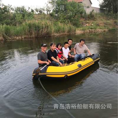 浩裕船艇直销4.3米充气船铝合金地板冲锋舟皮划艇橡皮艇钓鱼船