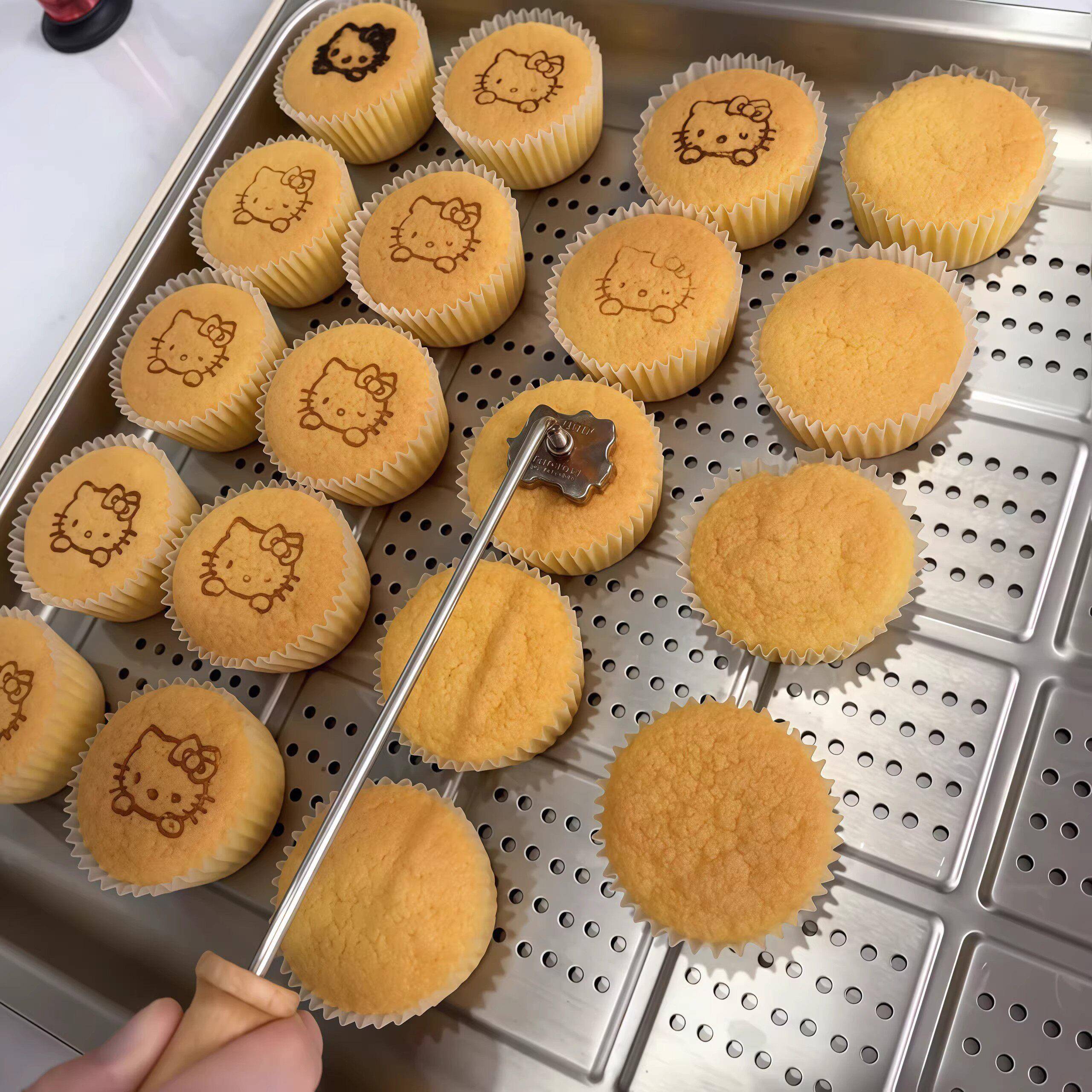 【超可爱】猫咪头蛋糕模具烙印图案家用烘焙用具面包松饼烫印模具