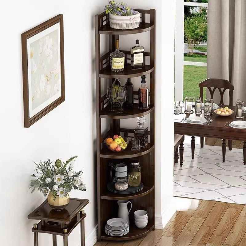 木转角柜室内落卧地拐角置物实柜室角落架储物书架客厅多层TUQ墙