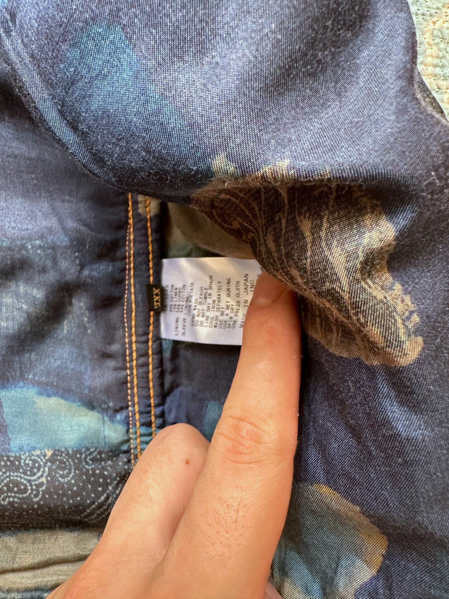 KAPITAL Boro Patchwork Jacket — label