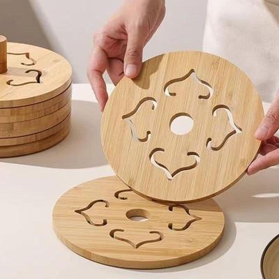 天然楠竹创意防滑隔热垫碗垫盘垫杯垫家用厨房耐摔防烫砂锅垫新款