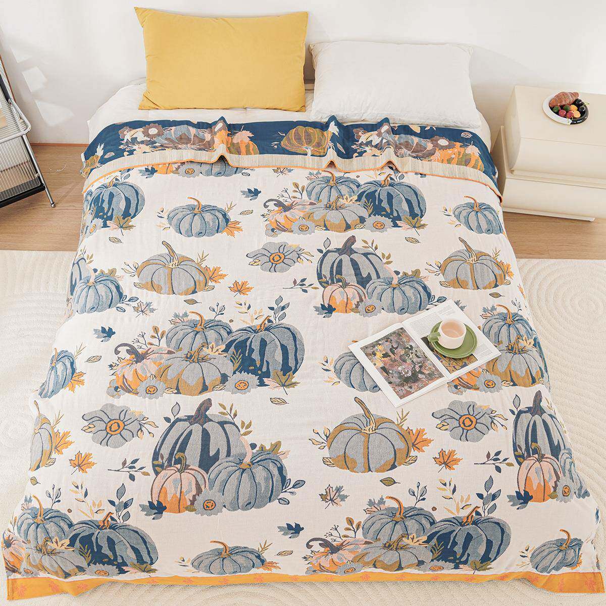 2024新品高档加厚纯棉纱布毛巾被盖毯午睡单双人床盖多功能纱布毯