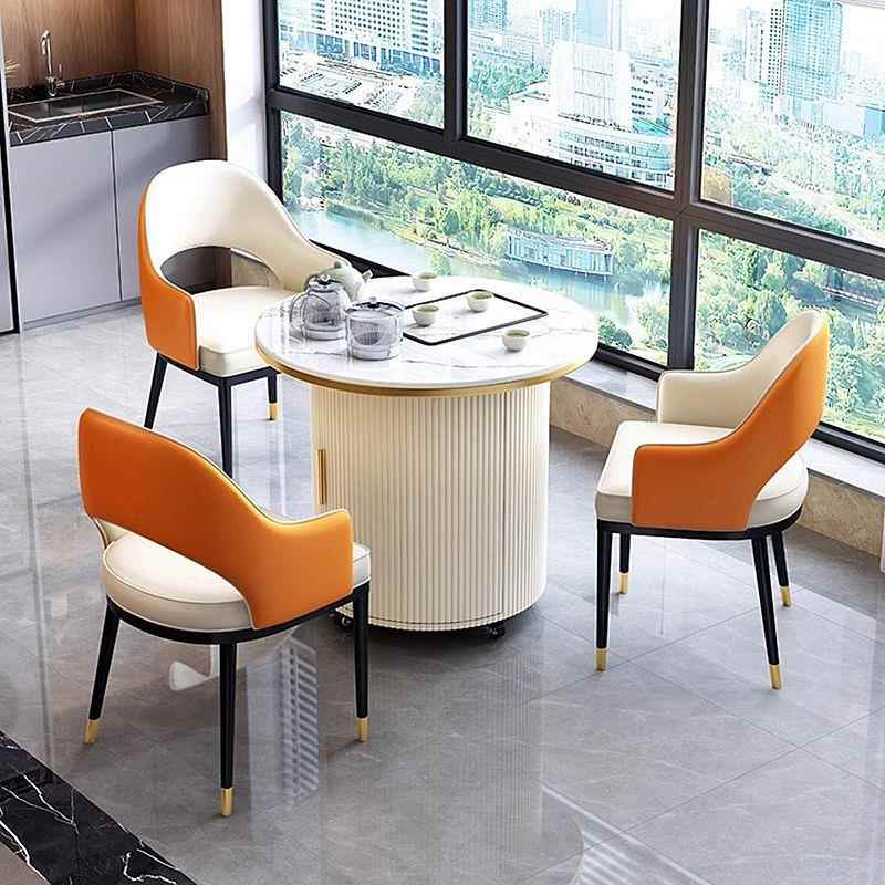 轻奢板高端TIV岩茶洽接待台阳谈台客厅可移动小茶桌旋转单茶台意