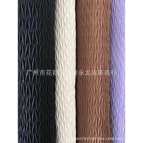 箱包人字绗鞋车 绣哑弹力间线光 棉材人造革纹pu绣花绣面料皮革