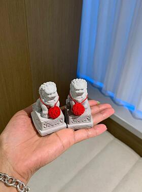 结婚装饰小摆件石狮子新婚礼物订婚宴摆台物件婚房布置装饰品喜庆