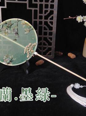 双面长柄古风团扇长相思汉服舞蹈扇古典拍照道具扇子圆扇古典宫扇