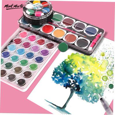 montmarte solid watercolor paint set固体水彩珠光颜料水洗儿童