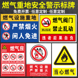 燃气设施重地严禁烟火警示牌天然气禁止放易燃物品标识牌燃气房闲人，免进提示牌燃气阀门禁止乱动消防安全标牌