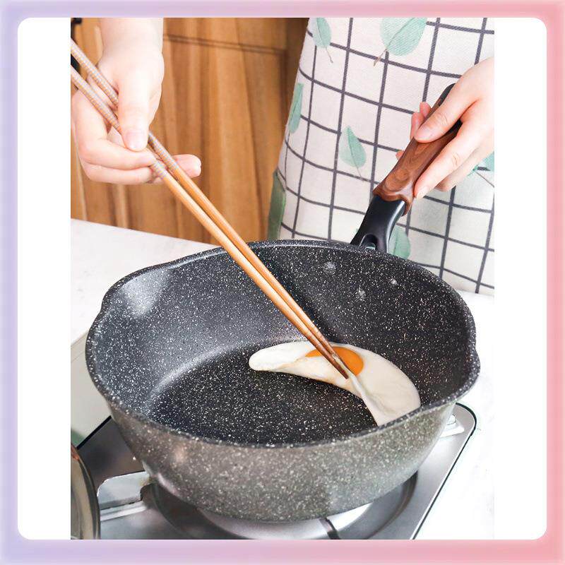 3YK麦饭石炒锅加厚深不粘锅平底锅煎锅炒菜锅煮炖多用锅家用小炒
