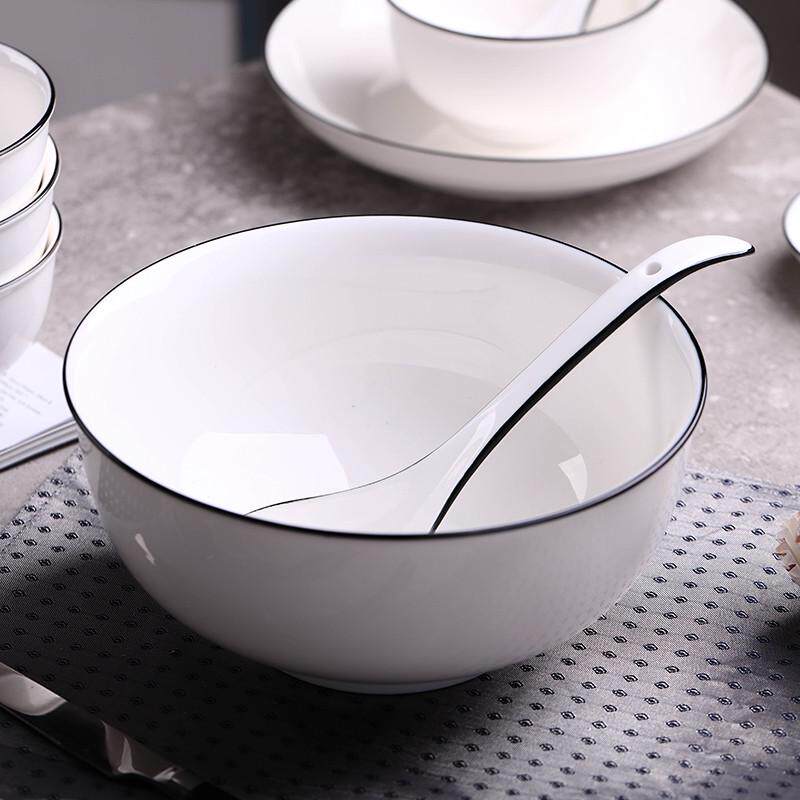 碗碟套装景德镇家用10人餐具简约6吃饭陶瓷碗盘子汤碗热卖厂家