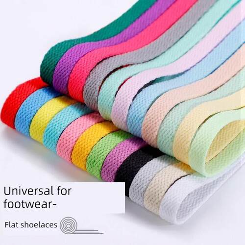 1Pair Flat Shoelaces for Sneakers Fabric Shoe laces White