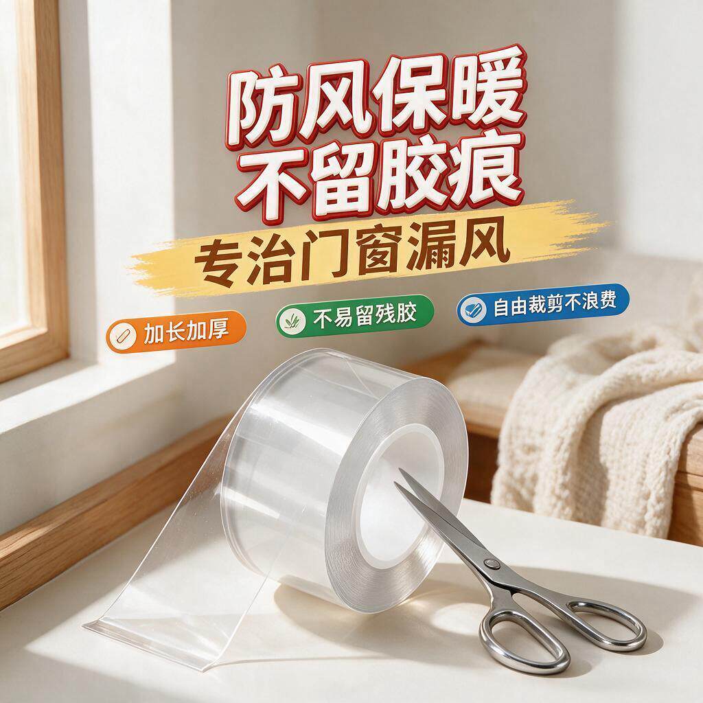 窗户漏风神器挡风冬季密封条窗缝隙密封防风保暖膜贴窗框封窗胶带