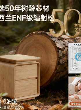 实木现床头柜免安装2窄025爆款家用卧BC128小型极简约代收纳室置