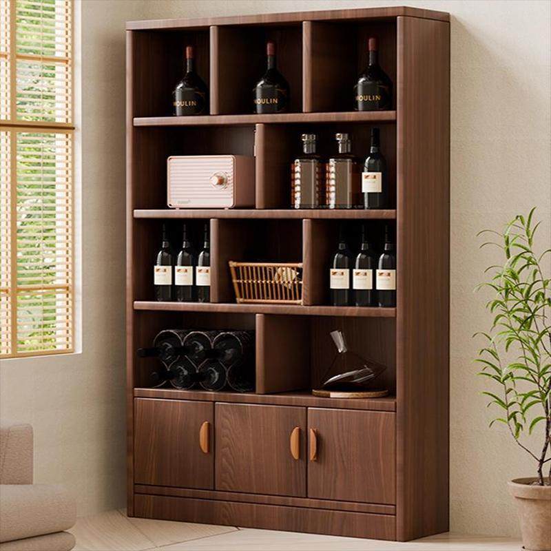 实木酒柜家用客厅置物架展示柜商用简约小型玄关柜靠墙隔断柜酒架