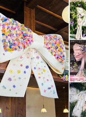 花朵蝴蝶结大型节日活动布置订婚礼装饰陈列摆件打卡店铺派对橱窗