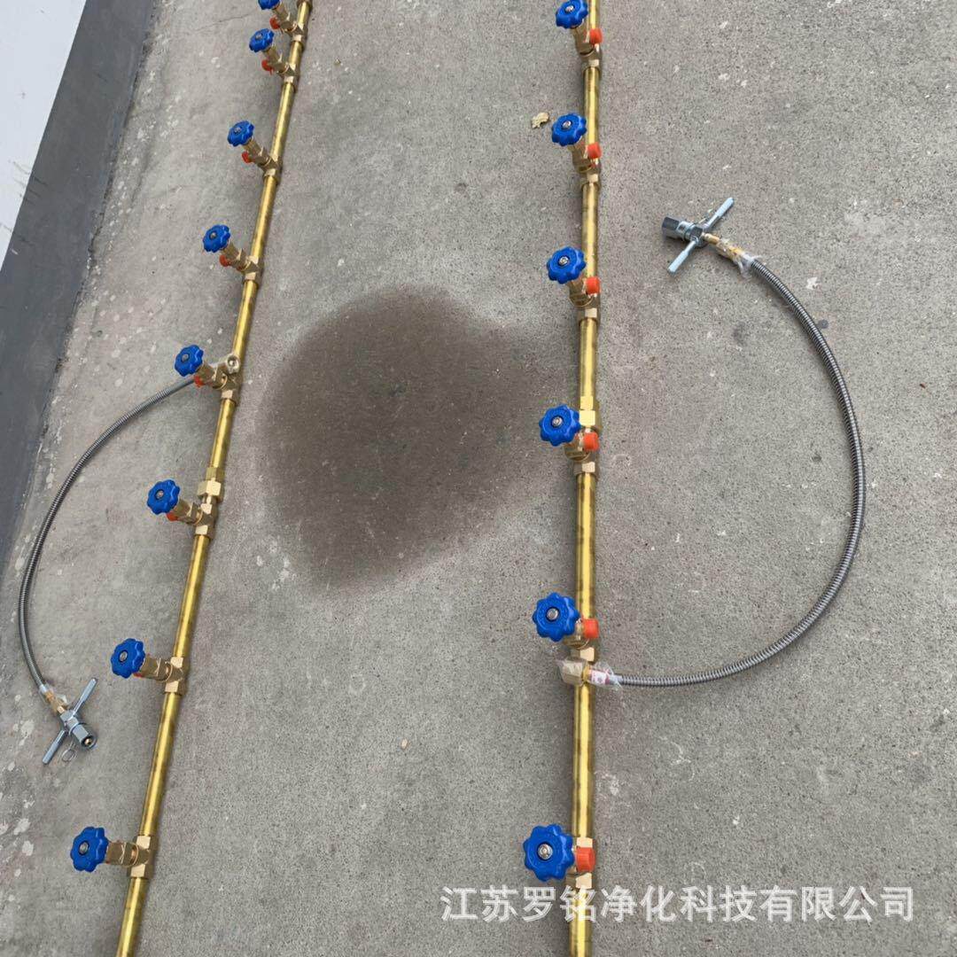 T型氧气氮气高压灌充汇流排 3+3黄铜管道二氧化碳手动切换汇流排