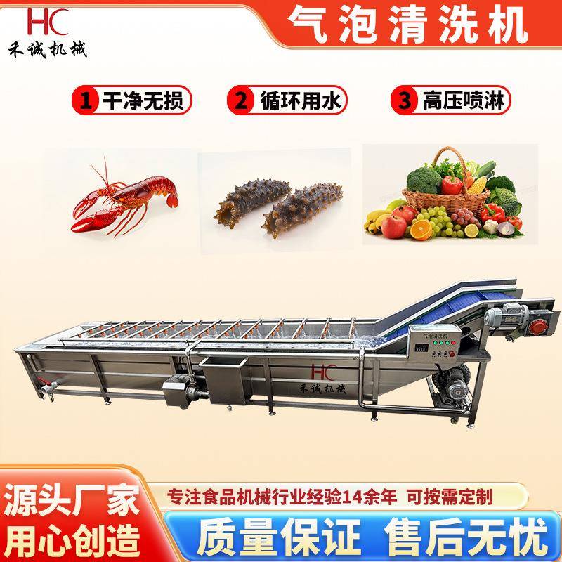 全自动气泡清洗机海参加工清洗机龙虾气泡清洗机带鱼块气泡清洗机