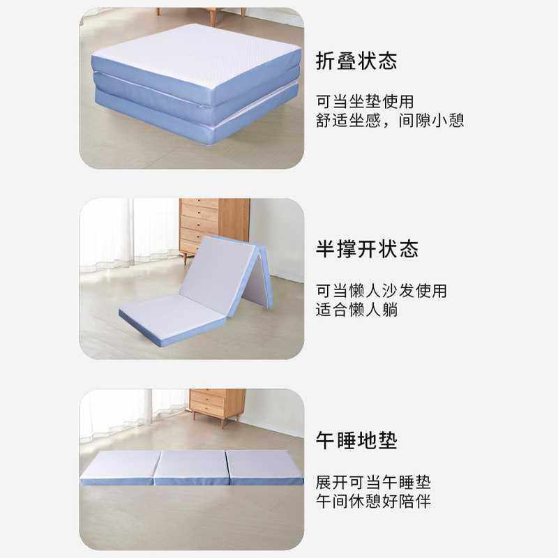 新款热销三折折叠床垫高密度海绵垫办公午休学生单人榻榻米床垫