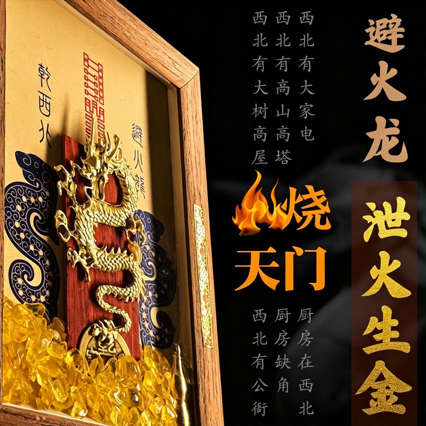 九宫新款加强避火龙瓶厨房西北角黄碎石水晶正北辟火龙瓶化解摆件