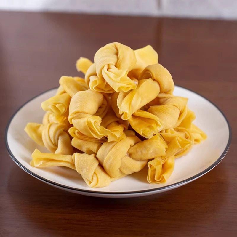 【薄千张结】方小西豆腐结新鲜制作百叶结豆皮结豆腐卷豆制品素食图片