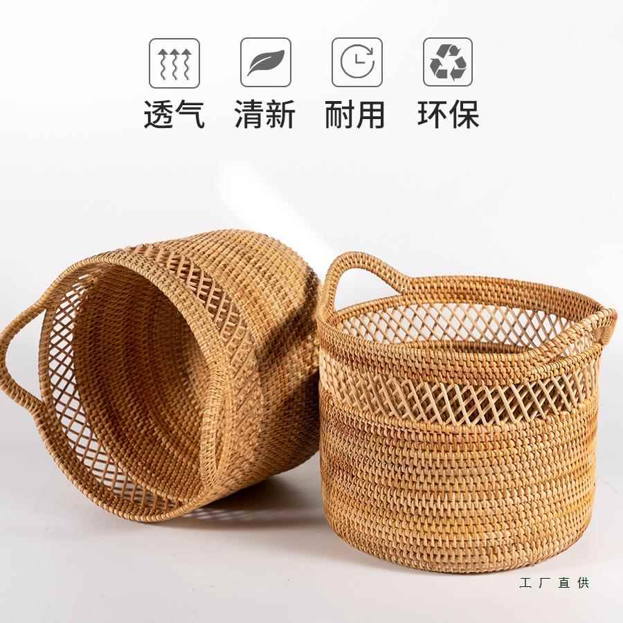 藤编脏衣篓脏衣编织衣物玩F96J7S9M具篮杂收纳酒店客房脏衣服收纳