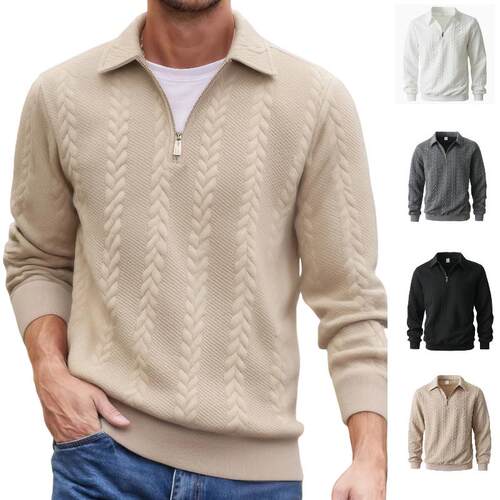 Warm collar half zip hoodie for men