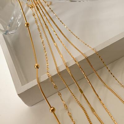 Long Style Men Women 585 Rose Gold Color Necklace Beaded Twi