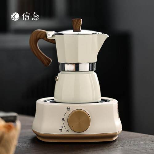 摩卡壶电热炉家用煮茶煮咖啡加热温泡茶炉静音小型黑晶炉煮茶壶电