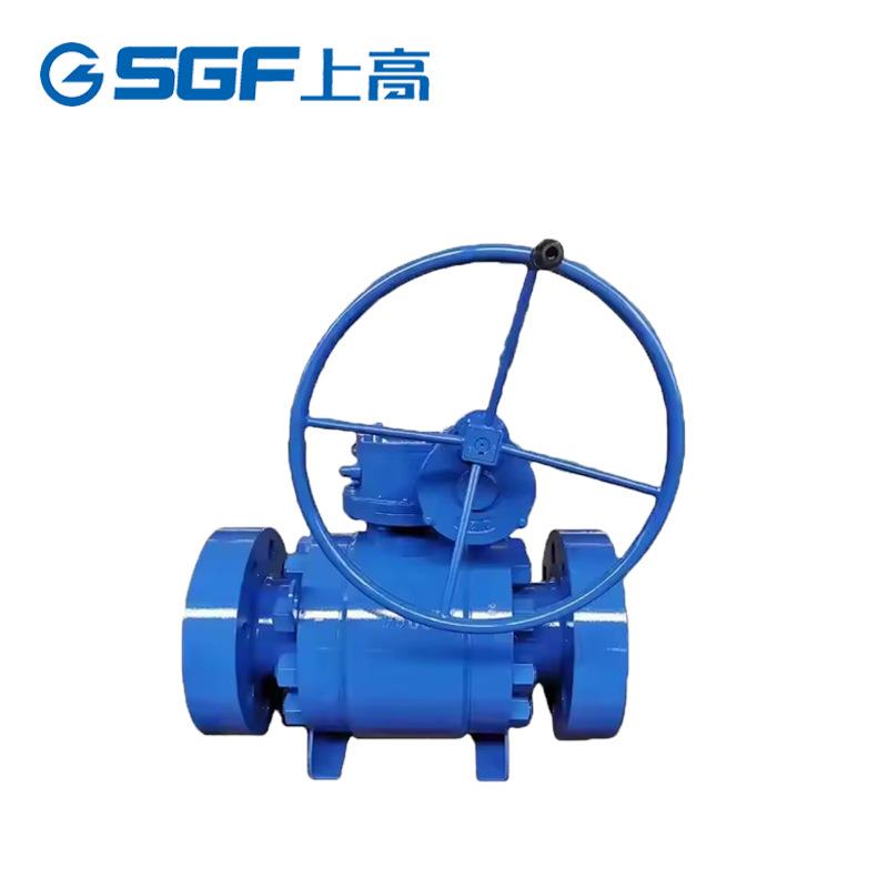 大口径高压锻钢球阀固定式涡轮软密封法兰球阀Q47F-40C
