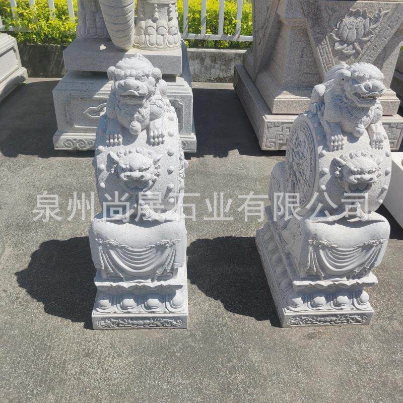 白麻花岗岩石雕门鼓石鼓寺庙宗祠祠堂石材石头门墩石墩子门当摆件