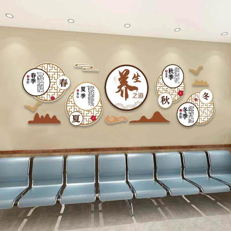 中医馆装饰挂画文化背景形象墙贴纸门诊养生墙面挂图壁画软装饰画