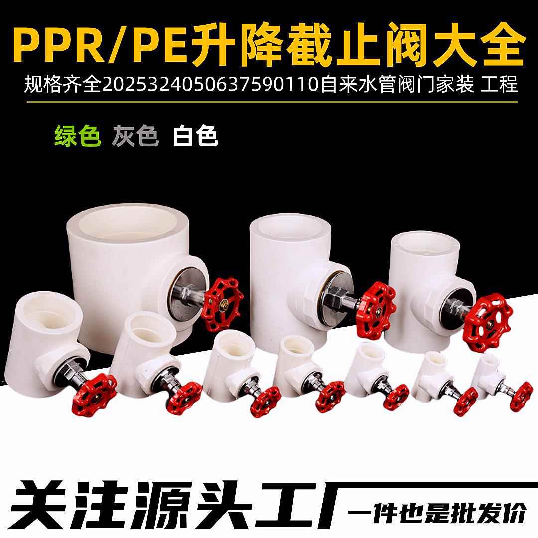 PPR升降截止阀2025324050637590110PE水管开关阀升降阀ppr截止阀