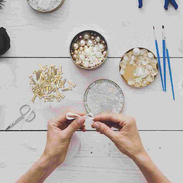 50 Pcs Metal Brads Scrap Paper Fasteners Craft Beads