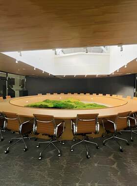 会议桌洽谈桌办公区会议室时尚会议桌多人弧形洽谈烤漆时尚会议桌