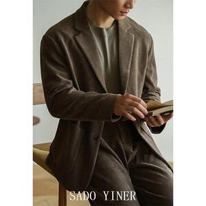 SADO YINER轻奢木棉绒肌理感透气西服男士2026新款休闲西装外套男