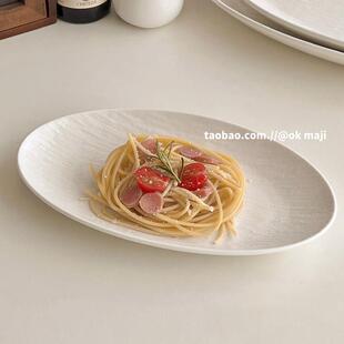 ok maji韩国ins流砂陶瓷鱼盘蒸鱼盘餐盘盘子盘子家用寿司盘肠粉盘