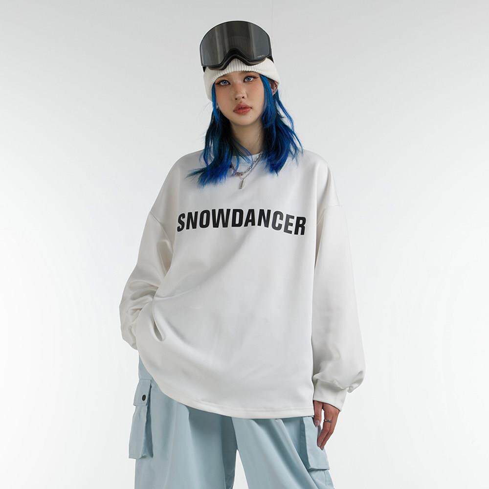 单板滑雪防水防风oversize宽松男女透气双板白色滑雪卫衣长袖T恤