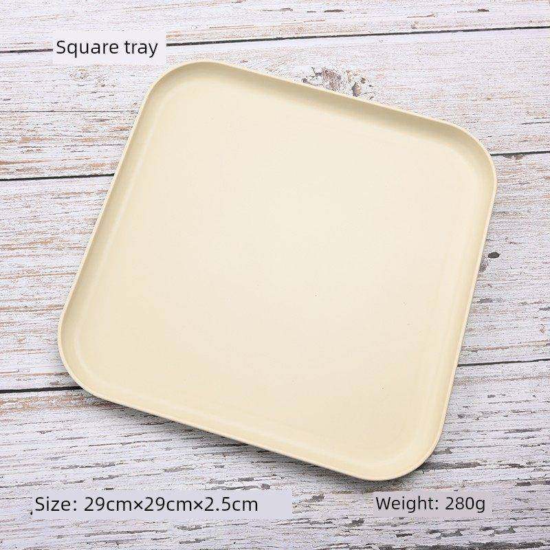 PP奶油色方形托盘加厚耐摔餐厅幼儿园餐盘家用塑料茶盘糕点收纳,餐饮具,餐用托盘,淘宝优惠券,粉丝福利购,淘宝优惠卷
