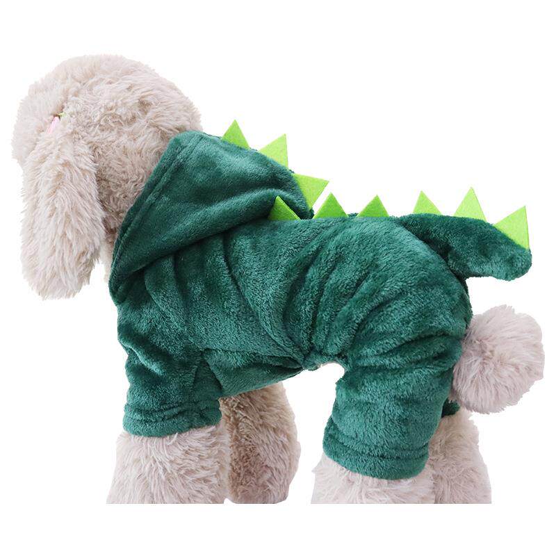 狗狗衣服宠物用品服饰秋冬毛绒衣卡通恐龙装中小犬猫狗衣厂家