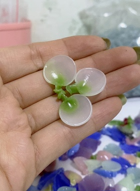 老料器花瓣汉服发簪20片绿白梅花Q-56